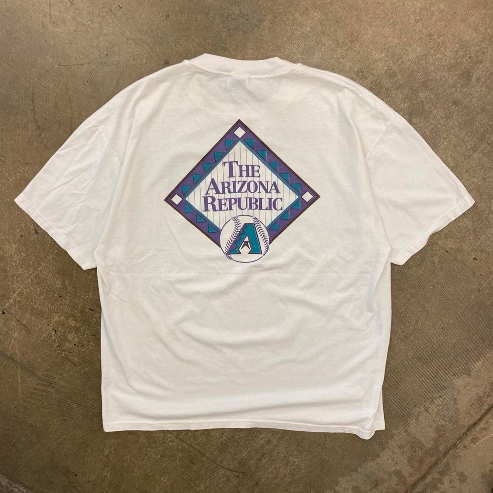Vintage Arizona Diamondbacks MLB The Arizona Republic 90s Baseball T-Shirt XL
